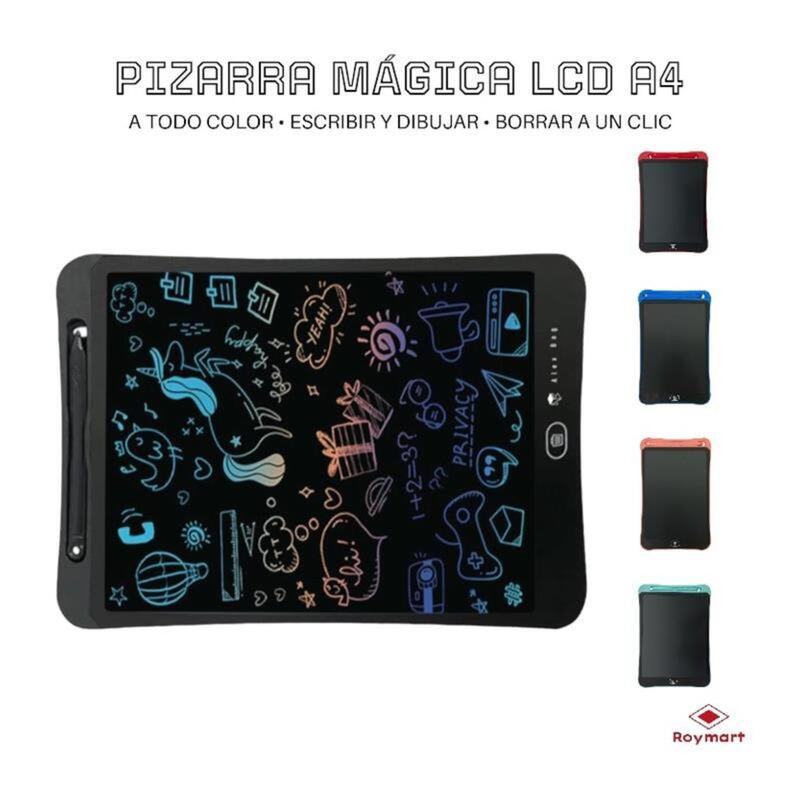 PIZARRA MAGICA LCD C/LAPIZ ALEX BOG LUMINOSA A-4 AB-0337 5 COLORES