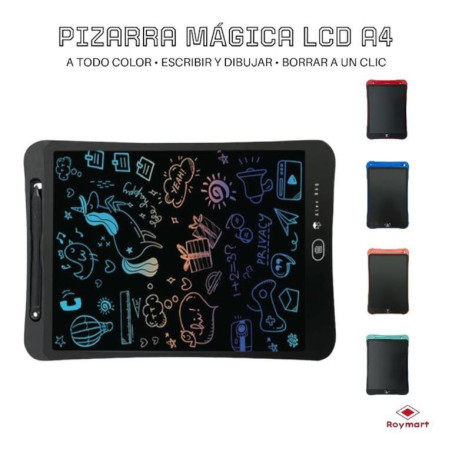 PIZARRA MAGICA LCD C/LAPIZ ALEX BOG LUMINOSA A-4 AB-0337 5 COLORES
