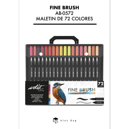 ROTULADOR PROFESIONAL DOBLE PUNTA PINCEL / 0,4MM 72 COLORES SURTIDOS AB-0572