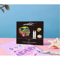 ROTULADOR ACRILICO PUNTA PINCEL PROFESIONAL 16 COLORES SURTIDOS AB-0651