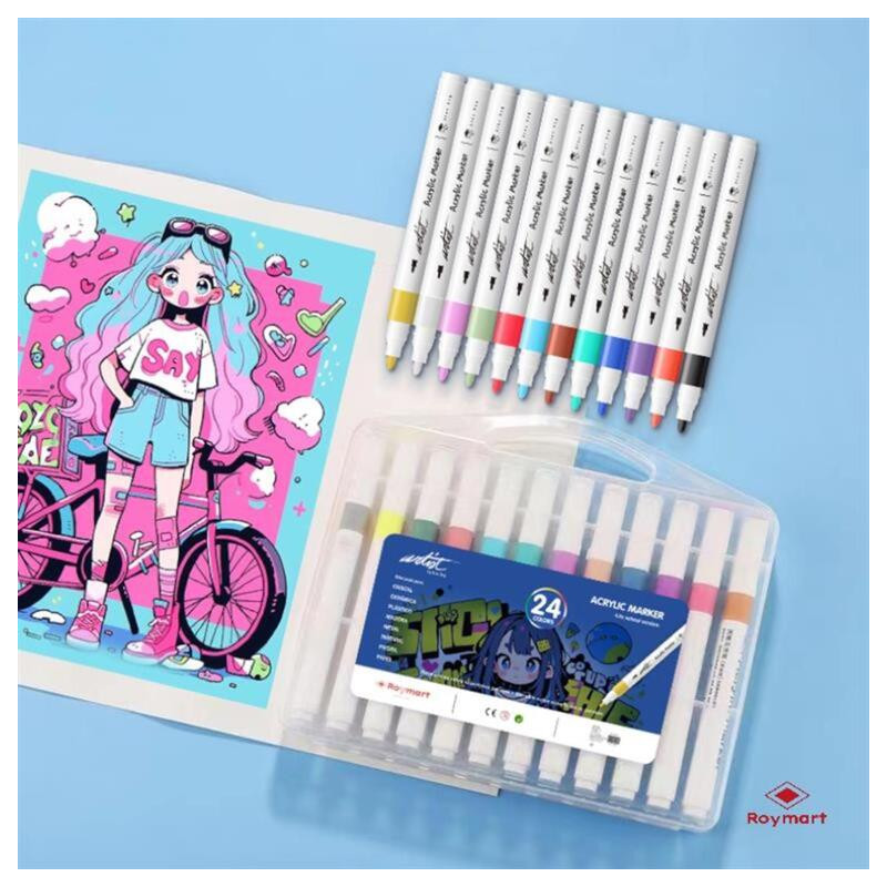 ESTUCHE MALETIN ACRILICOS PRIME PRICE 24 COLORES ALEX BOG AB-0691