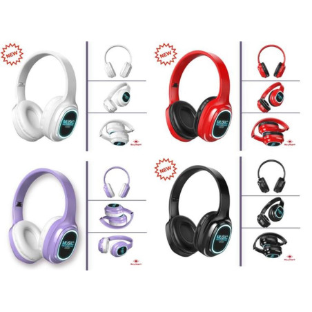 AURICULARES ALEX BOG BLUETOOTH CON LUZ 4 MOD SURTIDOS AB-123