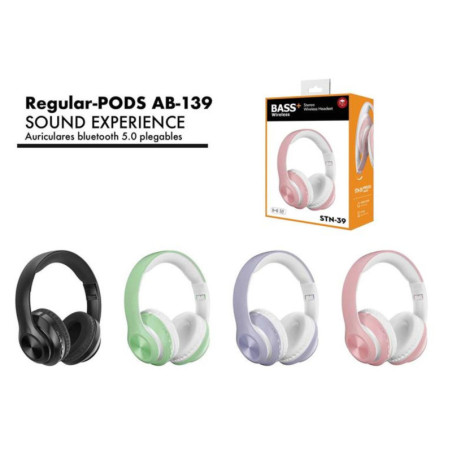 AURICULARES ALEX BOG BLUETOOTH DIADEMA BASS+ 4 COLORES AB-139