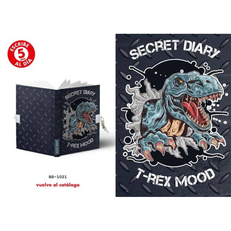 DIARIO A5 168H.C/CANDADO T REX MOOD ALEX BOG HS-1021