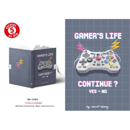 DIARIO A5 168H.C/CANDADO GAMES ALEX BOG HS-1049