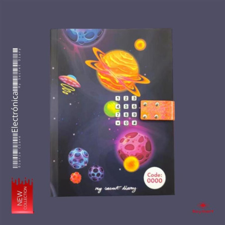 DIARIO CON CLAVE SPACE SKY ALEX BOG JC-1010