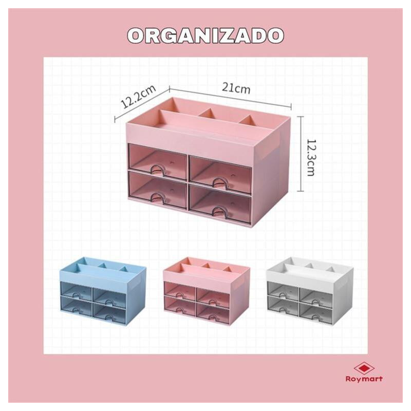 ORGANIZADOR SOBREMESA HORIZONTAL 4 CAJONES 3 COL. ALEX BOG KW-002