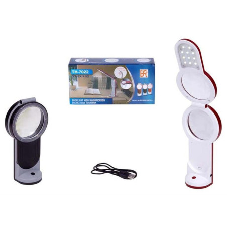 BOOKLIGHT LUPA DOBLE LENTE ALTO AUMENTO Y USB ALEX BOG WK-7022