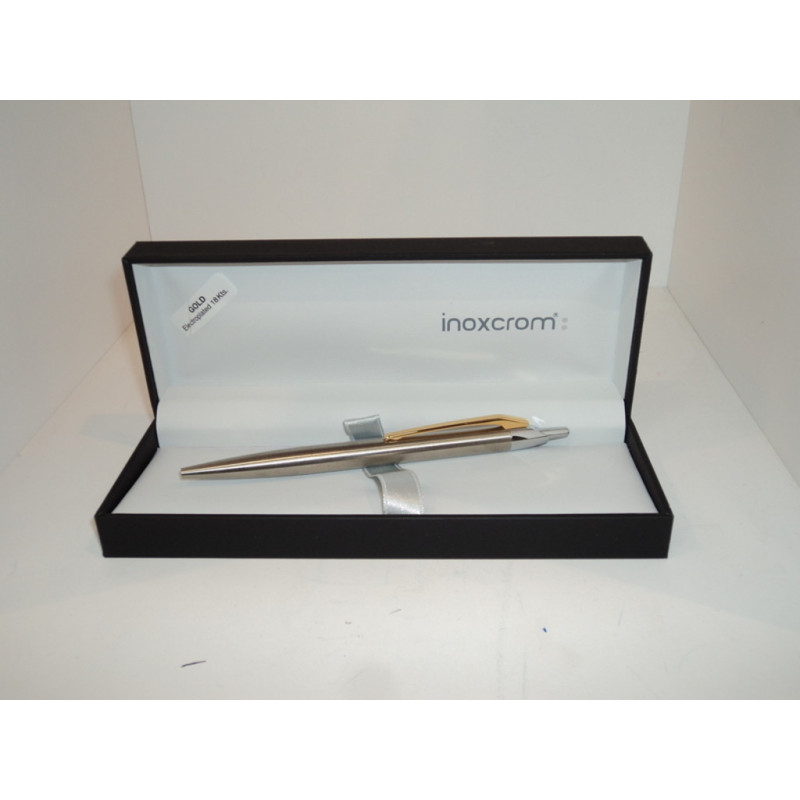 BOLIGRAFO INOXCROM PURE ACERO METAL ORO