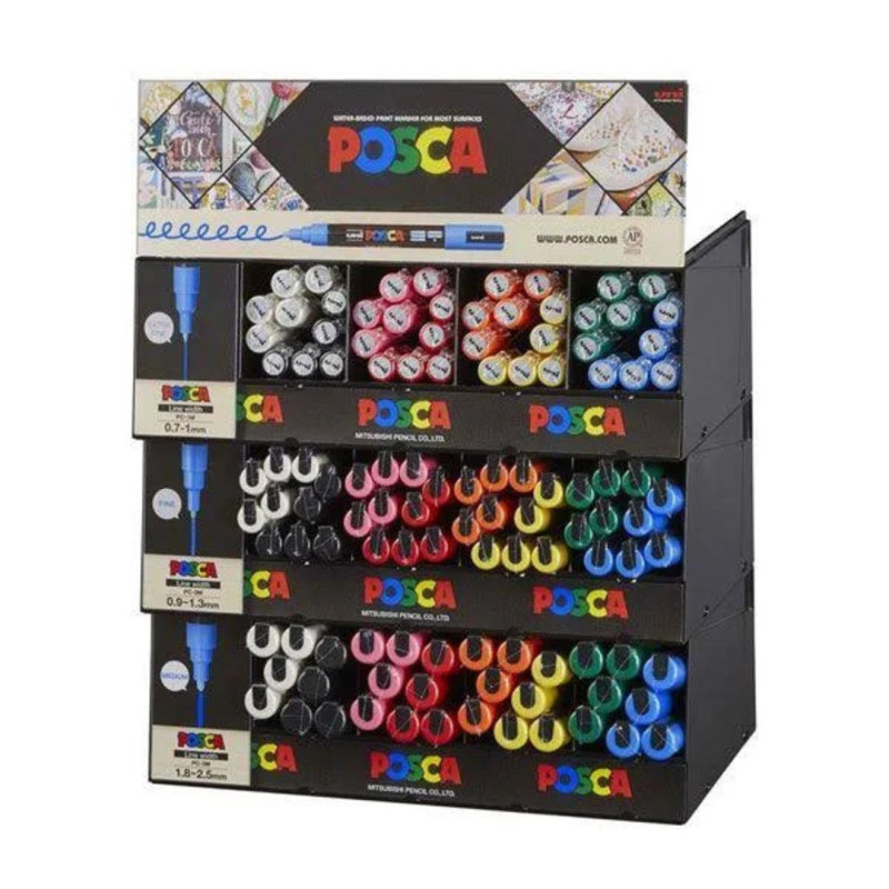 EXPOSITOR UNI POSCA SURTIDO 112 PIEZAS 182634845