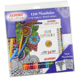 JUEGO ALPINO COLOR 24 LAPICES + 120 MANDALAS AL00250