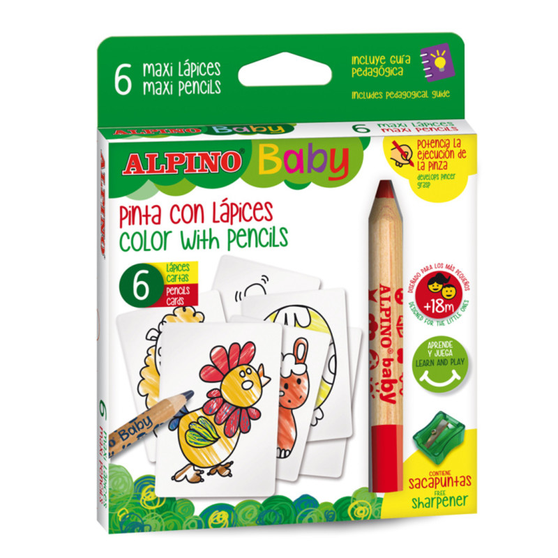 LAPICES ALPINO BABY PINTA CON LAPICES LA GRANJA C/6U AL002006