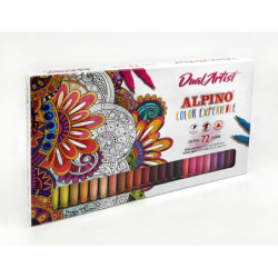 ROTULADOR ALPINO DOBLE PUNTA DUAL ARTIST PINCEL COLOR EXPERIENCE 72 COLORES CAJA AR000197