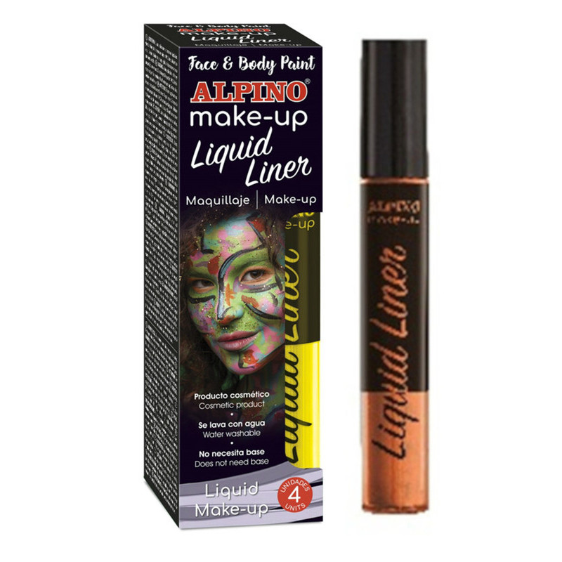ESTUCHE 4 UNID. MAQUILLAJE ALPINO LIQUID LINER, NARANJA, 6 GRS. DL000203