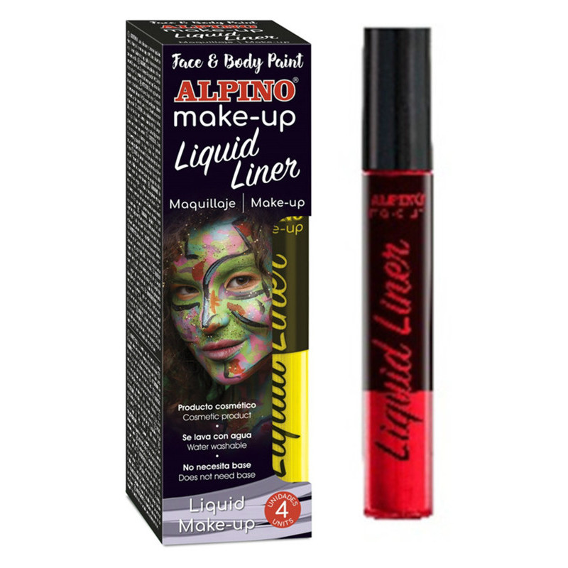 ESTUCHE 4 UNID. MAQUILLAJE ALPINO LIQUID LINER, ROJO, 6 GRS. DL000204