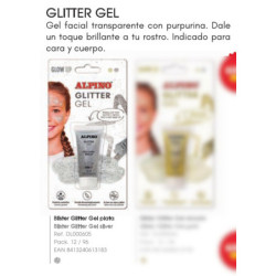 MAQUILLAJE ALPINO GLOW UP METALLIC GEL GLITTER PLATA DL000605