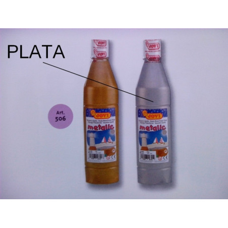 TEMPERA JOVI LIQUIDA METALIZADA 500ML PLATA