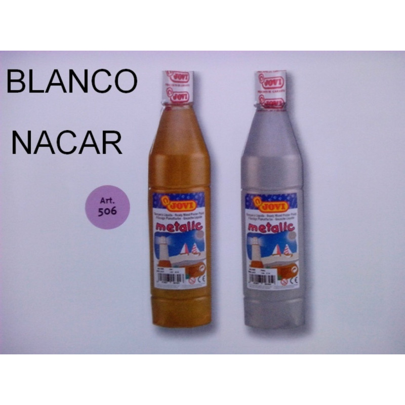 TEMPERA JOVI LIQUIDA METALIZADA 500ML BLANCO NACAR