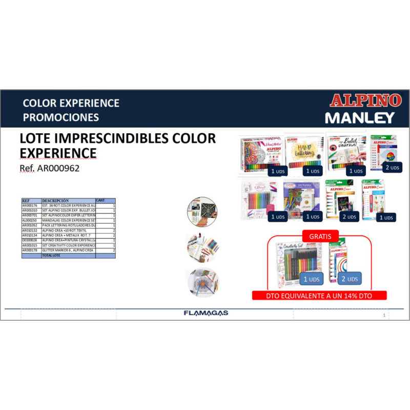 LOTE ALPINO EXPERIENCE 2023 IMPRESCINDIBLES 11 PZAS + 2 GRATIS AR000962