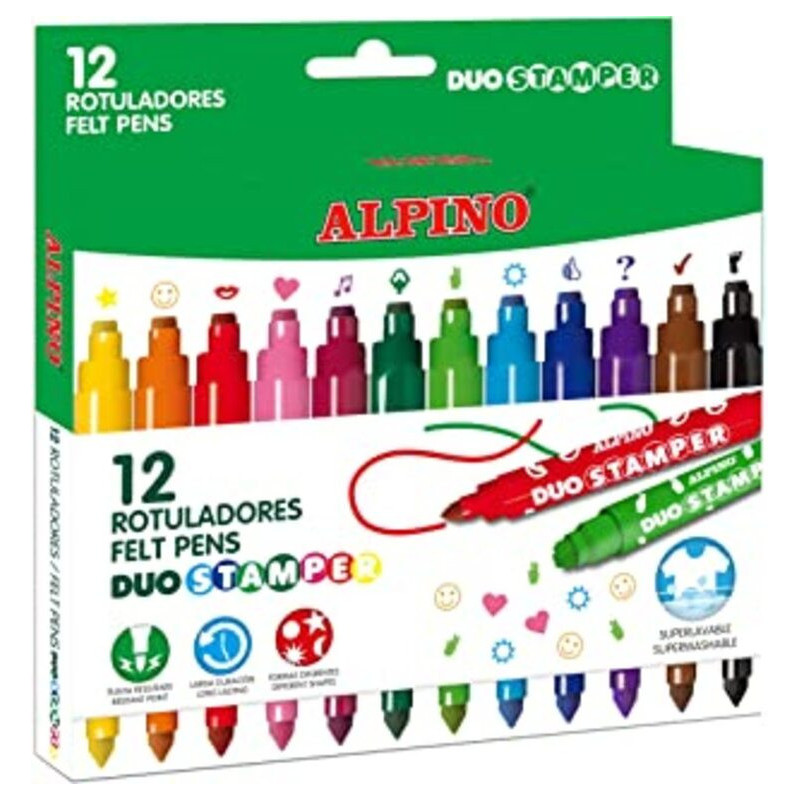 ROTULADOR ALPINO STAMPER 12 FIGURAS AR001059