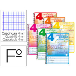 CUADERNO TD FL 80H LIDERPAPEL PAUTAGUIA LAMELA 4 MARGEN COLORES SURTIDOS 58587