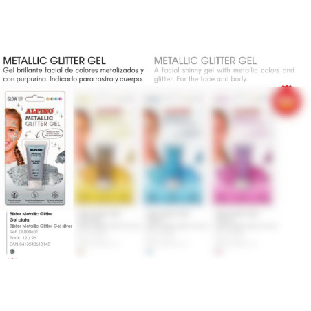 MAQUILLAJE ALPINO GLOW UP METALLIC GEL PLATA DL000601