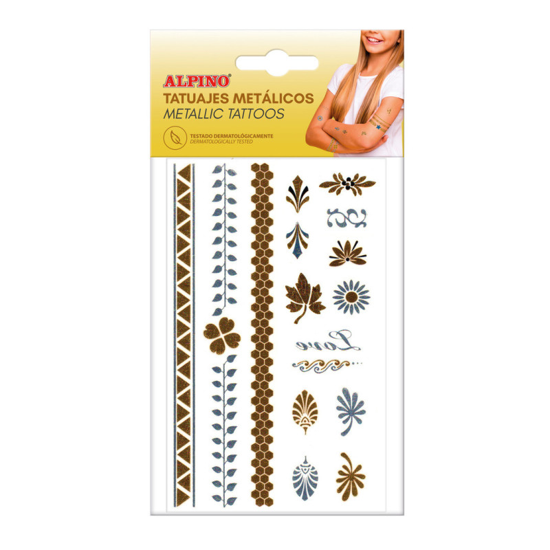 SET TATUAJES METALICOS BRAZALETES METALLIC TATOO ALPINO DL000650 BLISTER