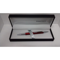 BOLIGRAFO INOXCROM PURE ACERO DIPLOMAT ROJO BRILLANTE