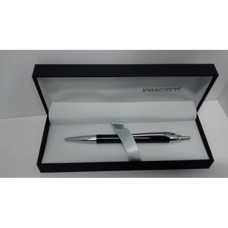 BOLIGRAFO INOXCROM PURE ACERO DIPLOMAT NEGRO BRILLANTE 10838
