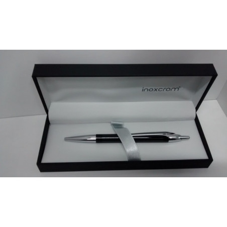 BOLIGRAFO INOXCROM PURE ACERO DIPLOMAT NEGRO BRILLANTE 10838
