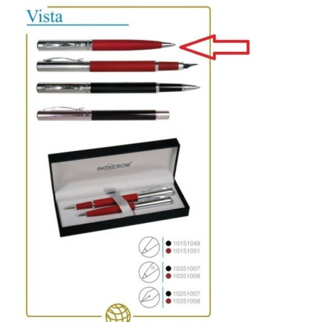 BOLIGRAFO INOXCROM VISTA ROJO C/ESTUCHE 10151051