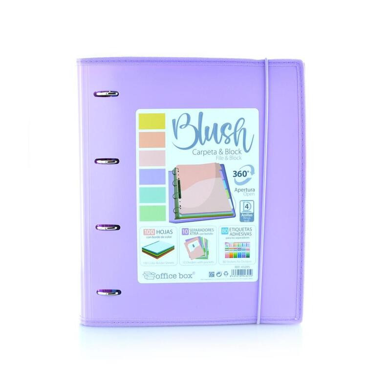 CARPEBLOC 4A 35MM OFFICEBOX PP BORDE TELA C/GOMA MORADO UNIDAD 43205MB