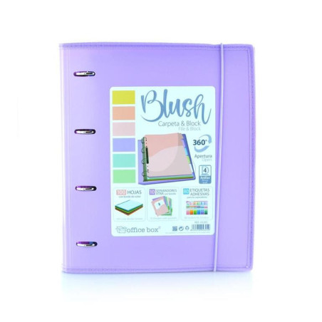 CARPEBLOC 4A 35MM OFFICEBOX PP BORDE TELA C/GOMA MORADO UNIDAD 43205MB