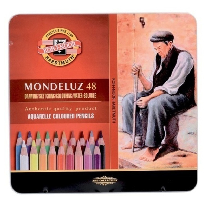 LAPIZ KOH-I-NOOR MADERA ESTUCHE METAL 48C ACUARELABLE MONDELUZ 372648