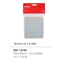 BARRAS SILICONA CALIENTE APLI BARRAS 7,4MM*100MM BLISTER 25U 13740