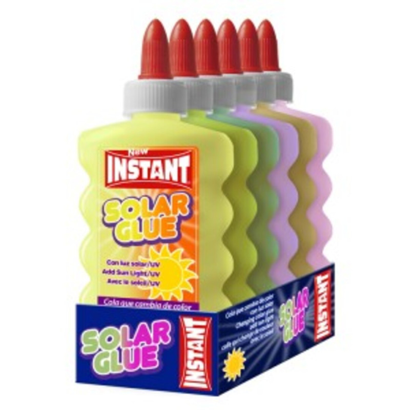 PEGAMENTO INSTANT SOLAR GLUE CAMBIA COLOR 147ML C/6U 14801