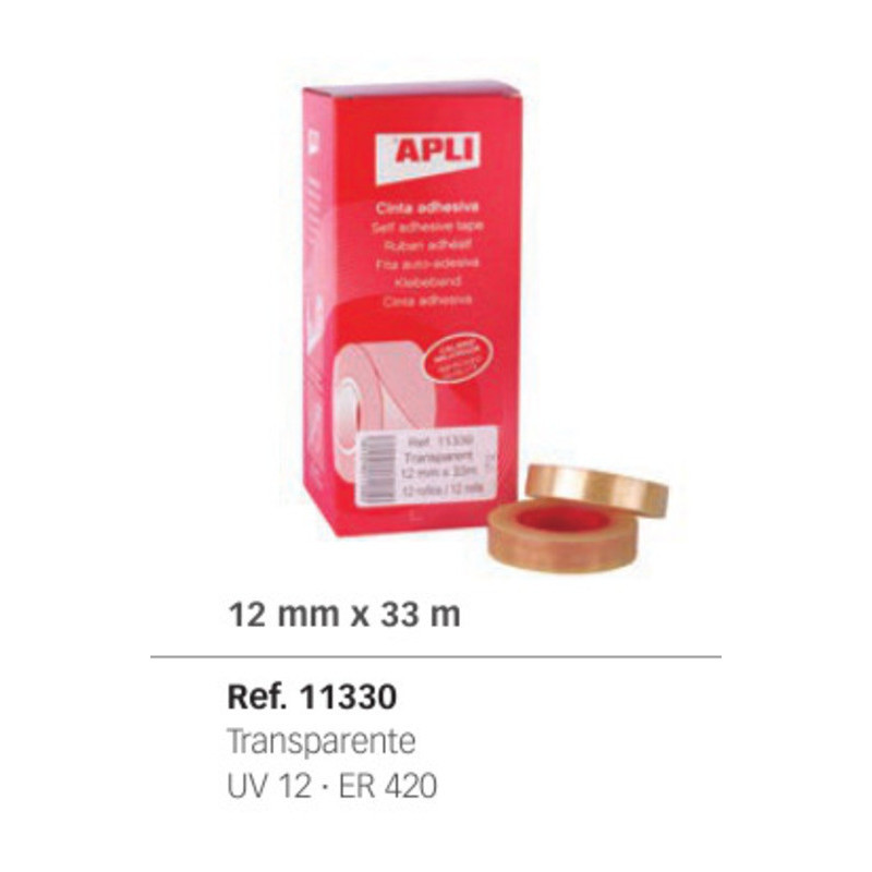 CINTA ADHESIVA APLI 33*12 C/12U 11330