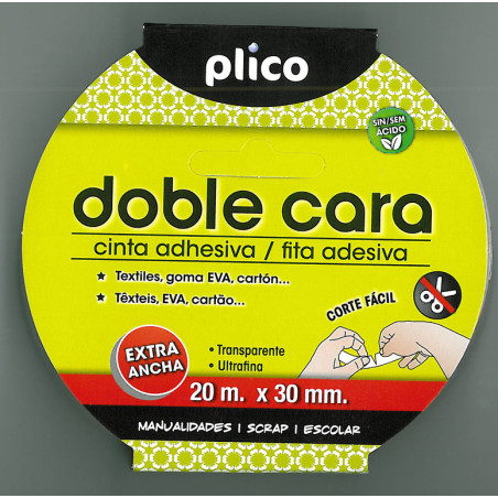 CINTA ADHESIVA PLICO DOBLE CARA 30MM*20M 13320