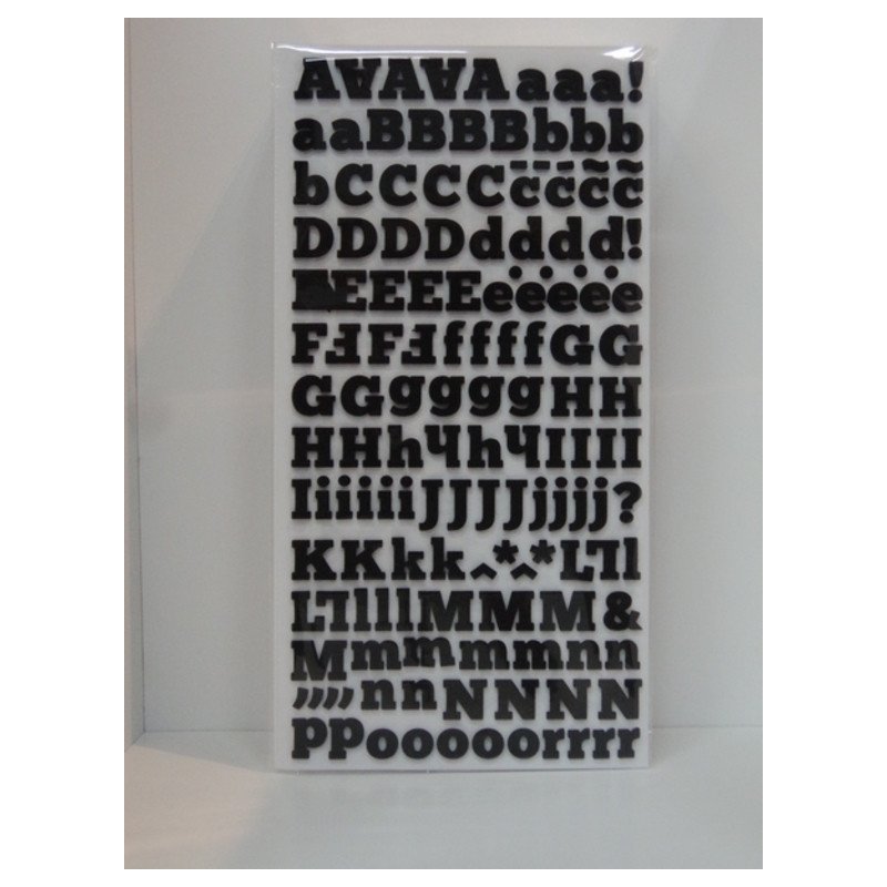 LETRA ADHESIVA APLI GOMAESPUMA RELIEVE NEGRO BLISTER 290U 13887