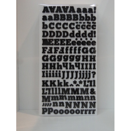 LETRA ADHESIVA APLI GOMAESPUMA RELIEVE NEGRO BLISTER 290U 13887
