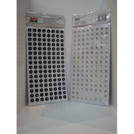 LETRA ADHESIVA APLI GOTA RELIEVE BLANCO/NEGRO BLISTER 256U 13891