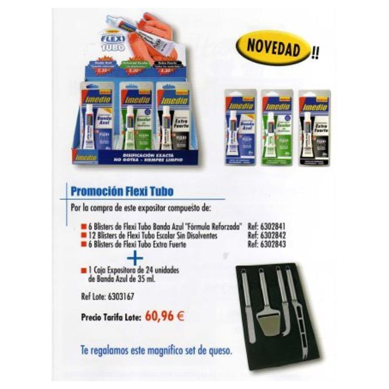 PEGAMENTO IMEDIO FLEXI TUBO  LOTE B.AZUL ESCOLAR COLA BLANCA 20ML EX 24U ^