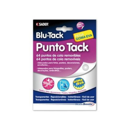 PEGAMENTO TACK BLU-TACK PUNTO TACK LAMINA PUNTOS ADHESIVOS PTE 4H PLICO
