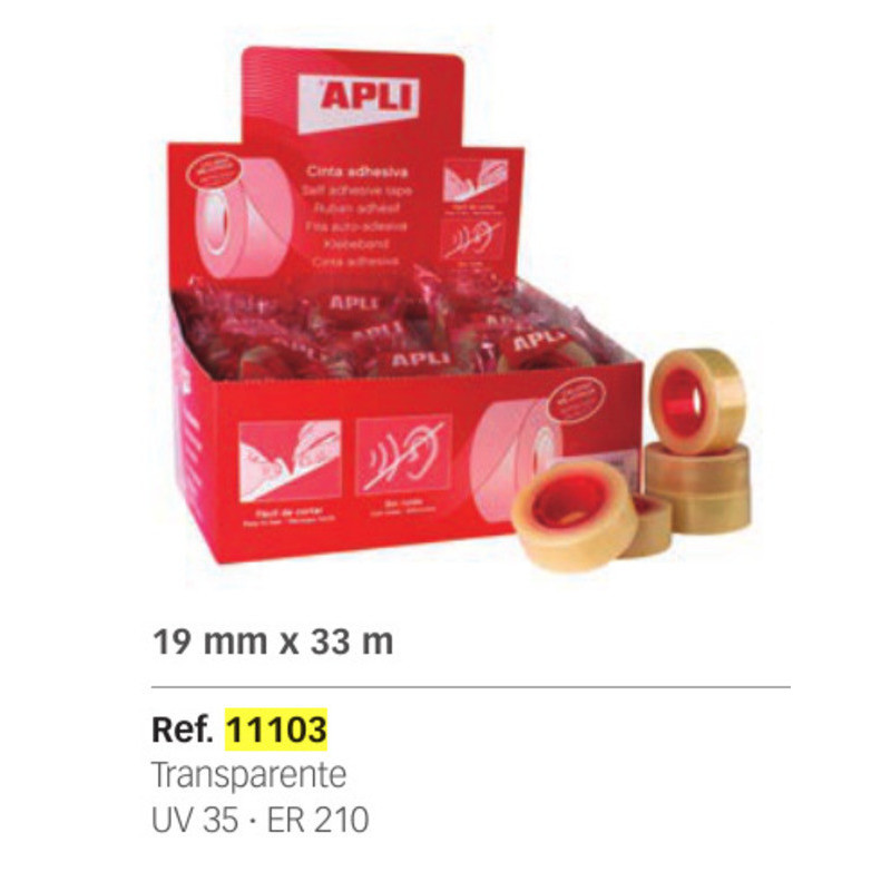 CINTA ADHESIVA APLI 33*19 C/35U 11103