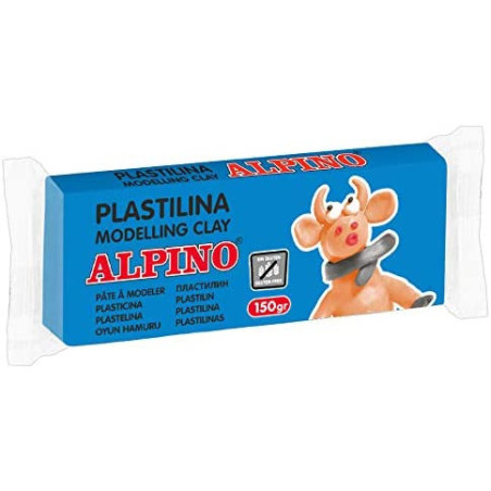 PLASTILINA CJ 12u. 150G AZUL CELESTE  ALPINO