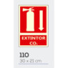 LETRERO PVC 30*21 EXTINTOR CO2 LUMINISCENTE MOD 110
