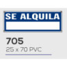 LETRERO PVC 25*70  SE ALQUILA AZUL MOD 705