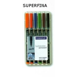 ROTULADOR STAEDTLER LUMOCOLOR SUPER 6 COLORES 313WP6