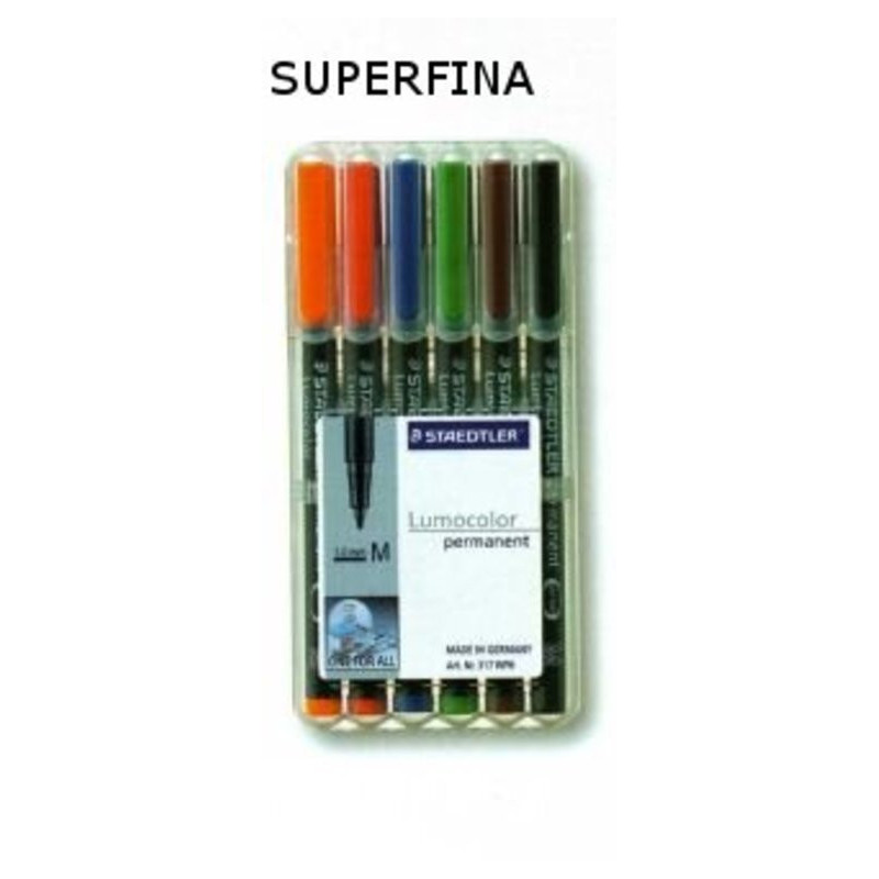ROTULADOR STAEDTLER LUMOCOLOR SUPER 6 COLORES 313WP6