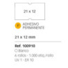 ETIQUETAS MAQ. APLI 21*12 BLANCO PERMANENTE ROLLO 1000U PACK 6 ROLLOS 100910